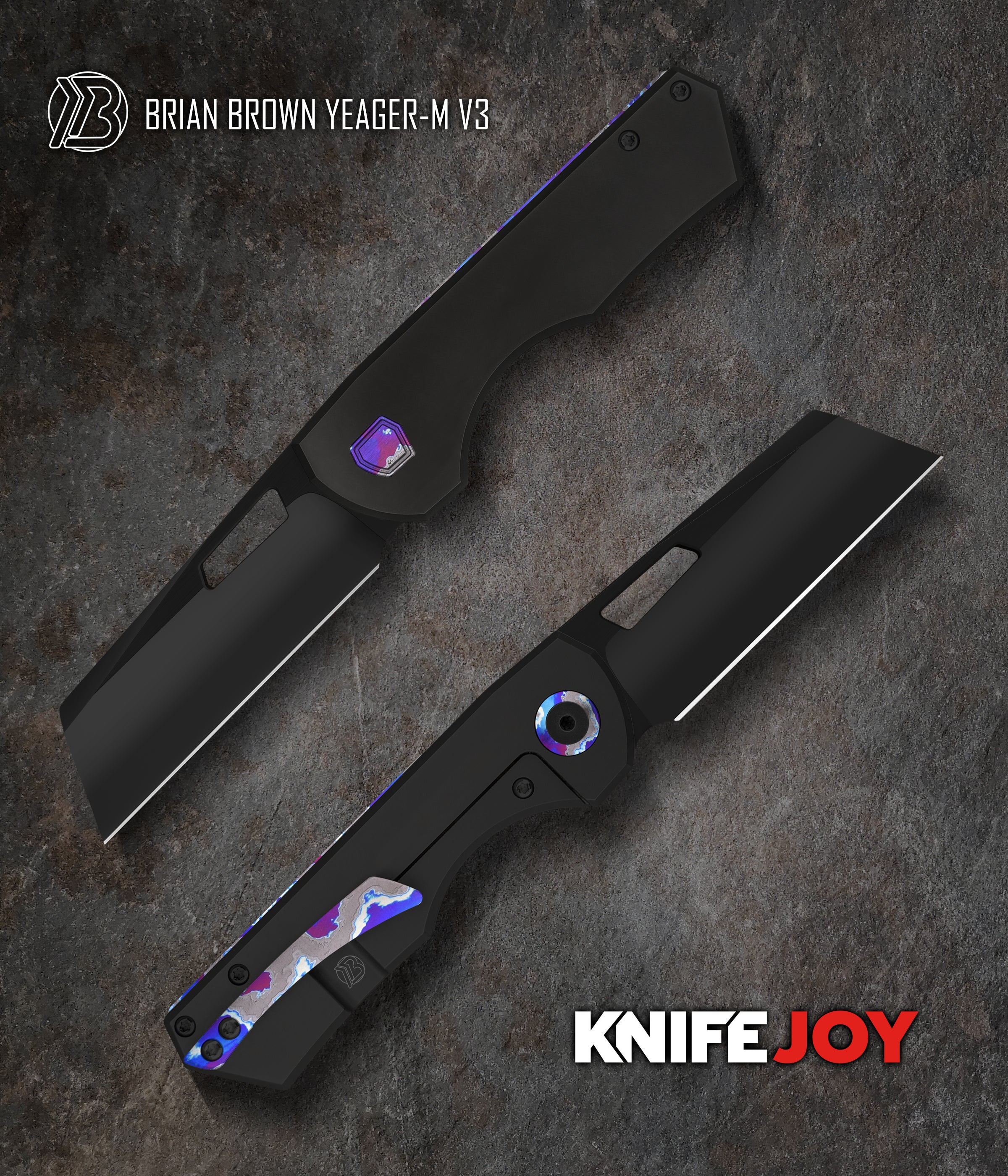 Brian Brown Knives YeagerM V3 NONFlipper KnifeJoy Exclusive M390 Bla