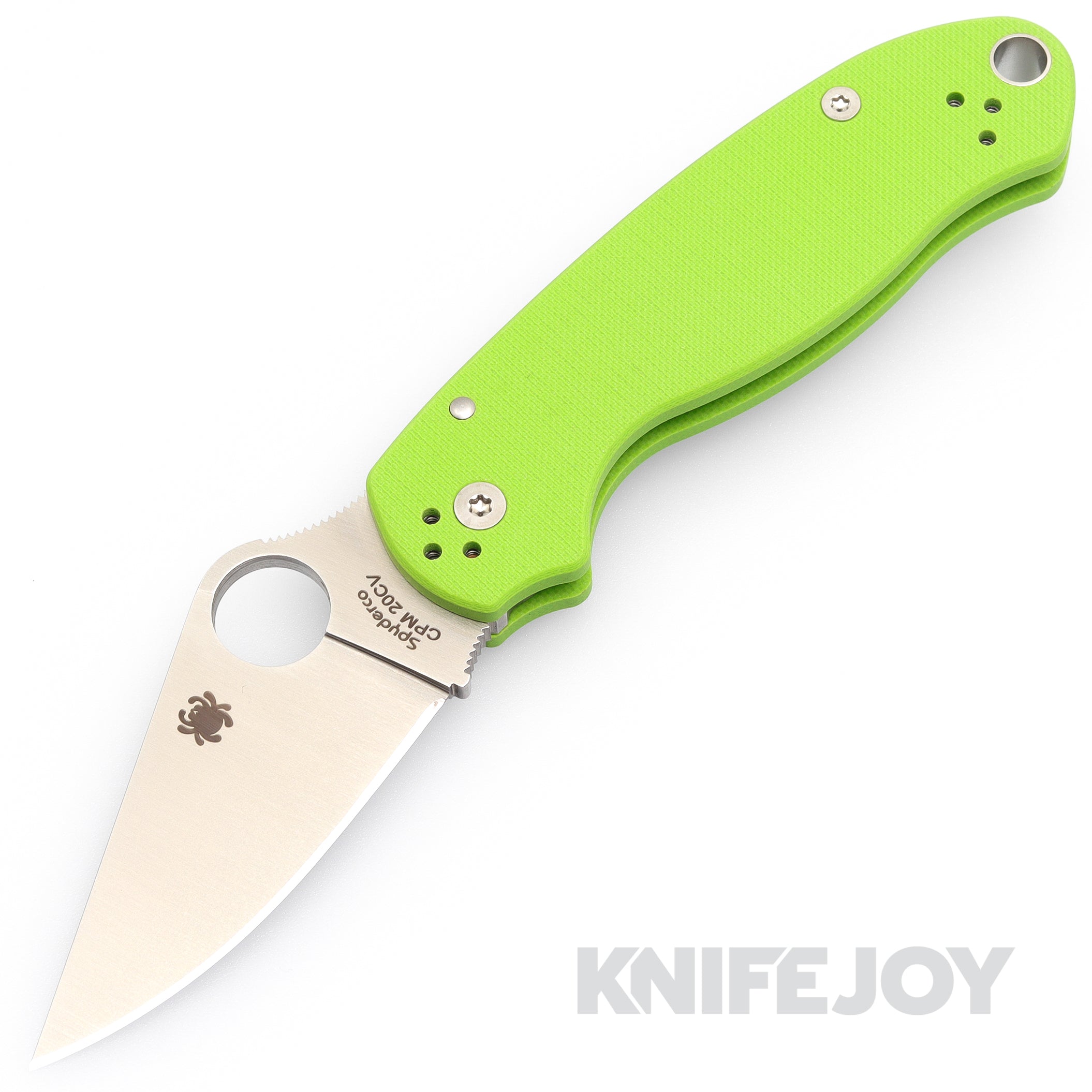 Esperança 希望 介護の未来 Spyderco (C223GPNGR) Para 3 Neon Green G10 with 20CV PlainEdge
