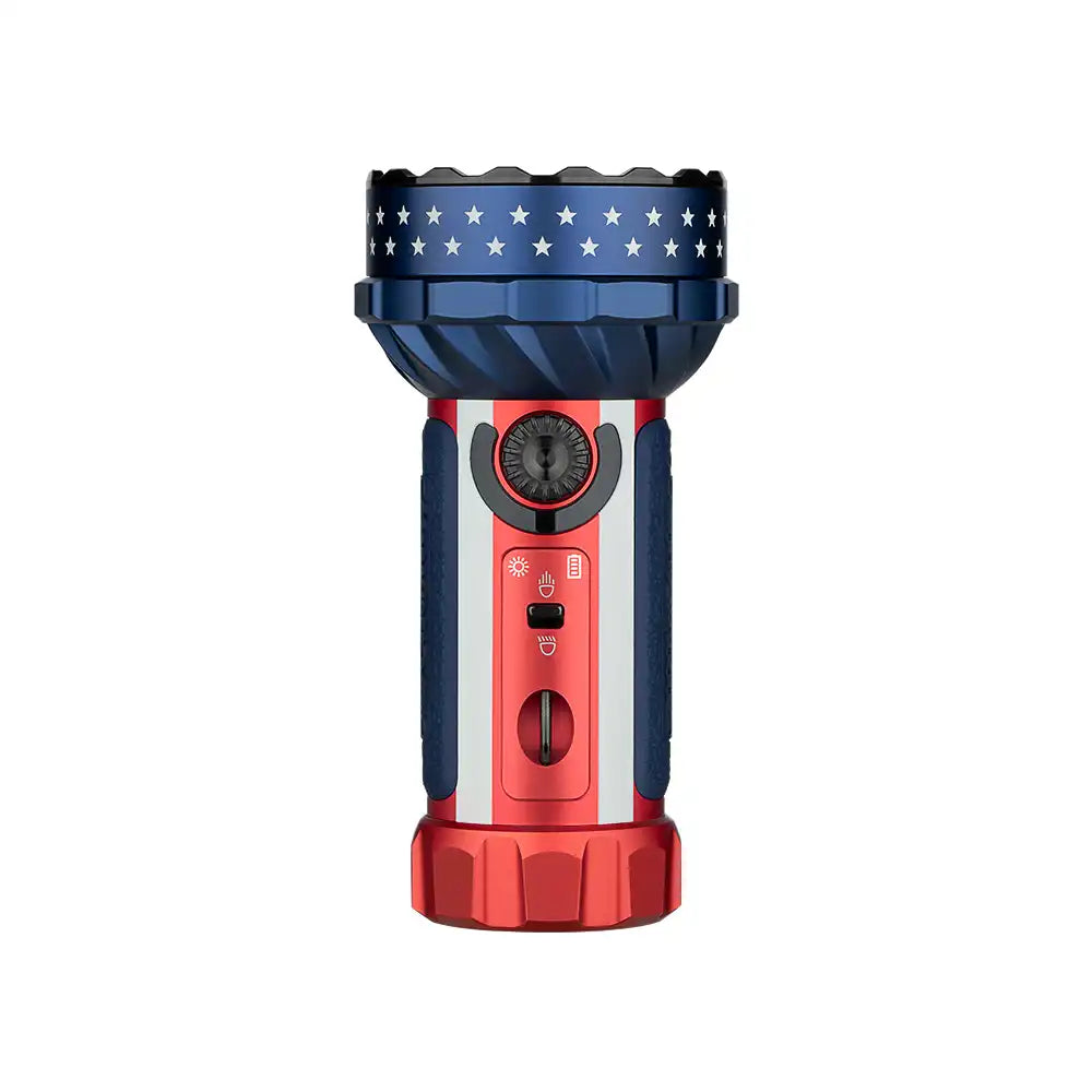 flashlight olight x7r marauder Olight Marauder Mini Stars and Stripes Aluminum LIMITED Edition Rechar – KnifeJoy