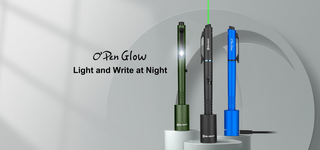 Olight O-OPen Glow Black Aluminum Glow Pen with Integrated