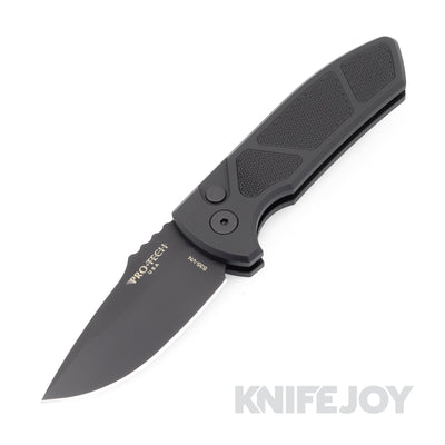 Pro-tech Knives PTLG407 Auto SBR Short Bladed Rockeye S35VN Black Blade with Machine Textured Black Handles - Scratch & Dent