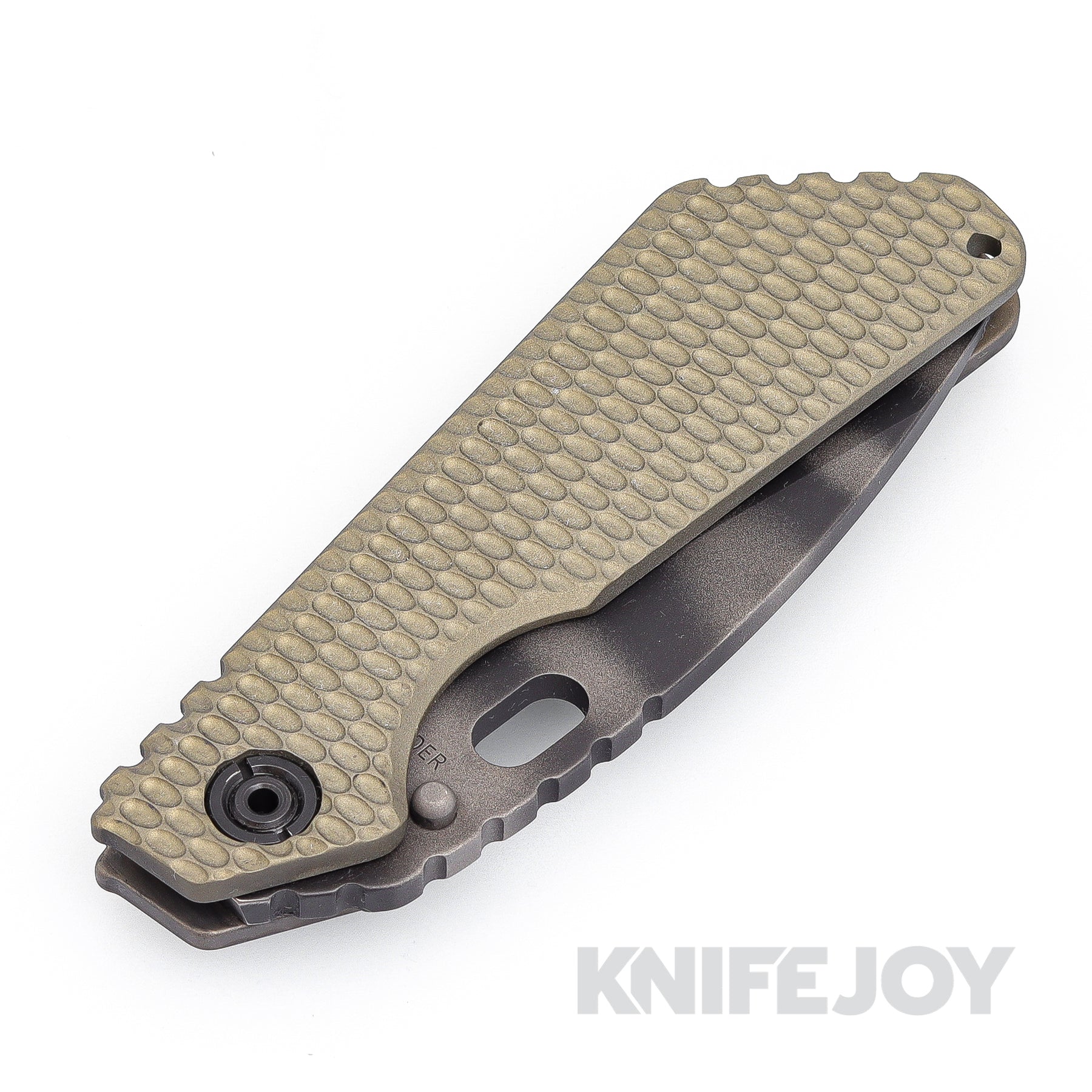 Strider Knives SMF Tiger Stripe Spearpoint Blade with Aluminum Gunner ...