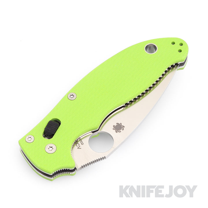 Spyderco C101GPNGR2 Manix 2 Folder KnifeJoy Exclusive PlainEdge CPM 20