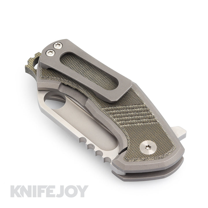 Eric Luther Knives Orphan S Flipper 2Tone Zirblast CPM-154 Blade