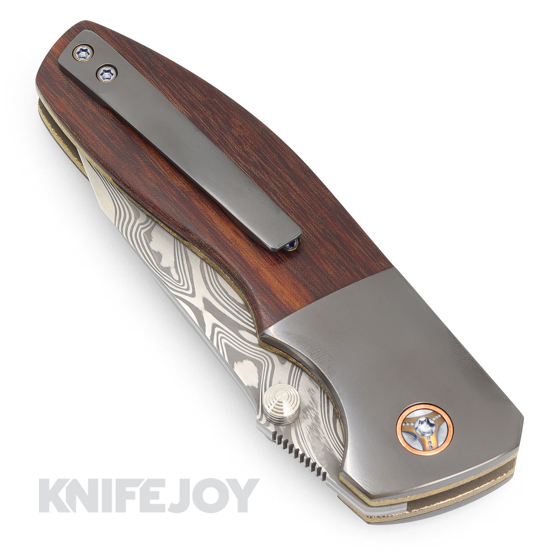 Kirby Lambert Custom Knives Ghost Folder Damacore Blade with Cross