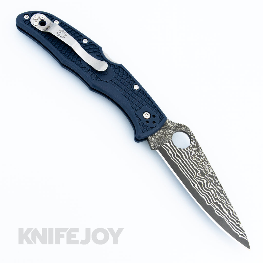 Spyderco C10FPNBD Endura KnifeJoy Exclusive KJ Steel Blue FRN Damascus