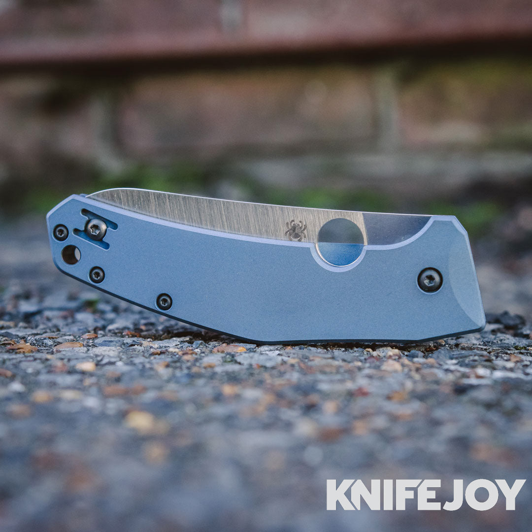 Spyderco C211TIPBL SpydieChef Blue Ti Plainedge Knife KnifeJoy Exclusi