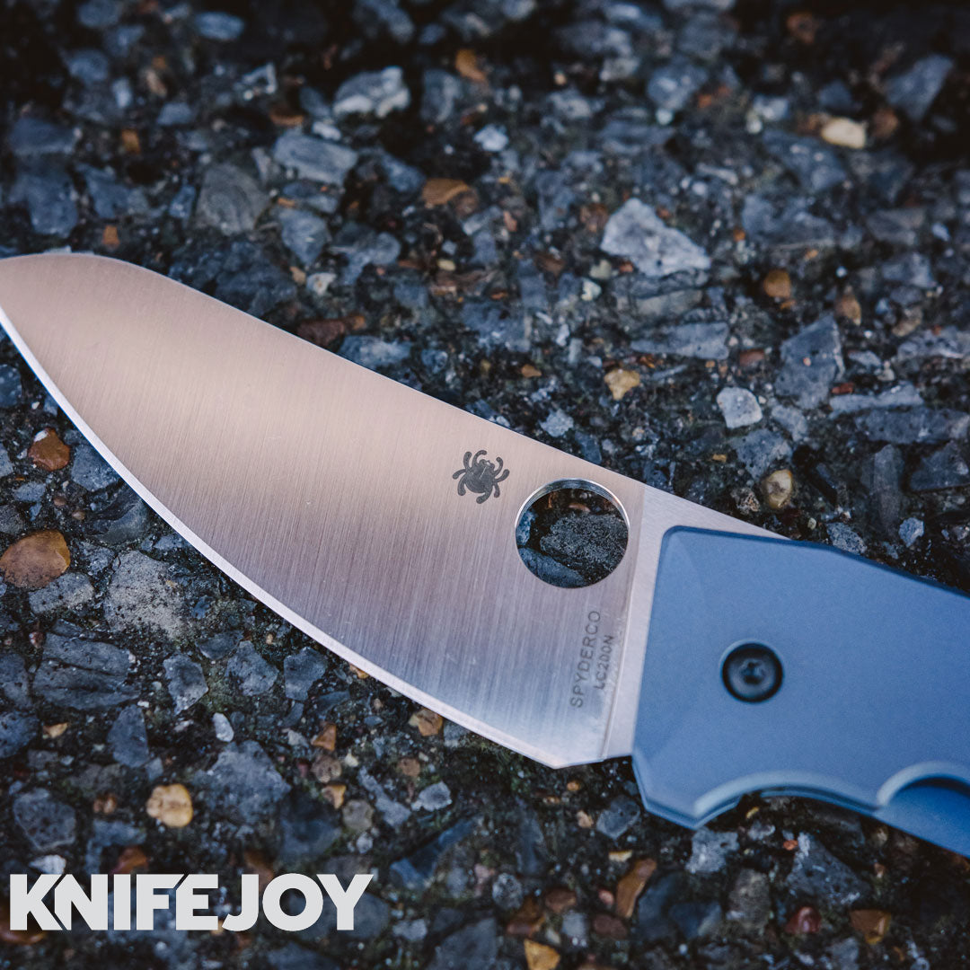 Spyderco C211TIPBL SpydieChef Blue Ti Plainedge Knife KnifeJoy Exclusi