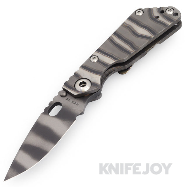 Mick Strider Custom Knives JVA Tiger Striped Blade with DSS Titanium H ...