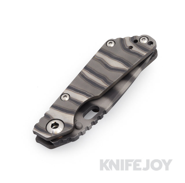 Mick Strider Custom Knives JVA Tiger Striped Blade with DSS Titanium H ...