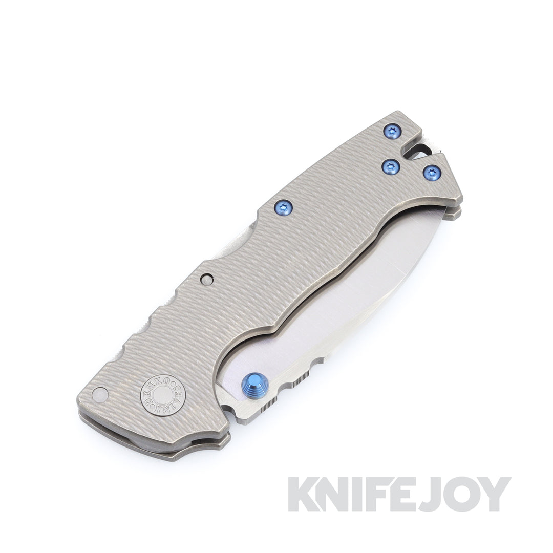 Demko AD10 Custom Hand Ground Magnacut Blade Stonewashed Ti
