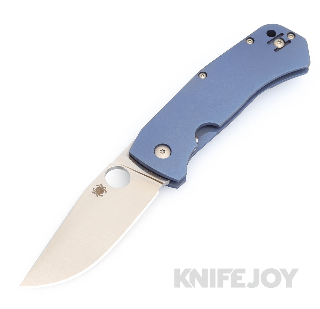 Spyderco C186TIPBL KnifeJoy Exclusive Slysz Bowie Folder M390 with Ano