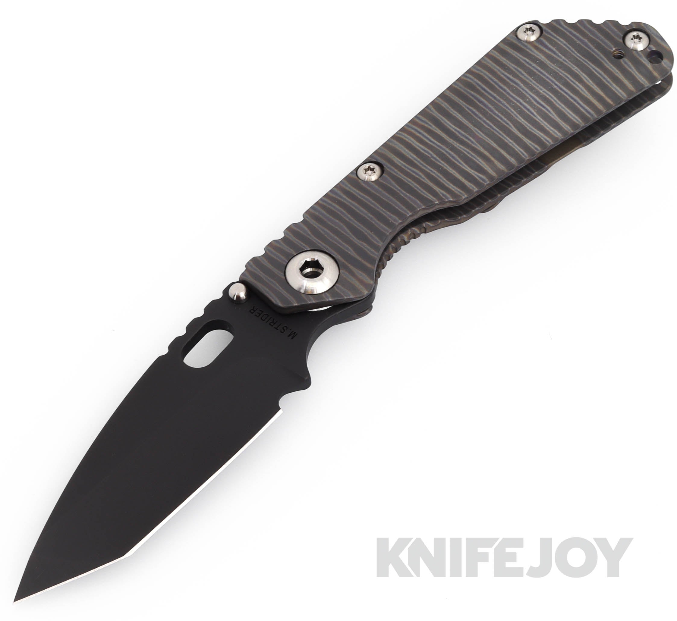 Mick Strider Knives SnG Black Tanto Blade with CC Strider Flamed Titan ...