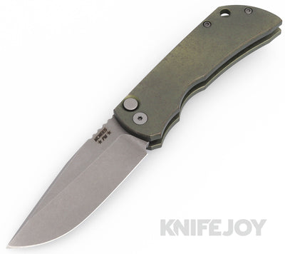 McNees Knives PM AUTOMAC  Gen2 Magnacut Blade and Atomic Green/Bronze Titanium Handles - Scratch & Dent