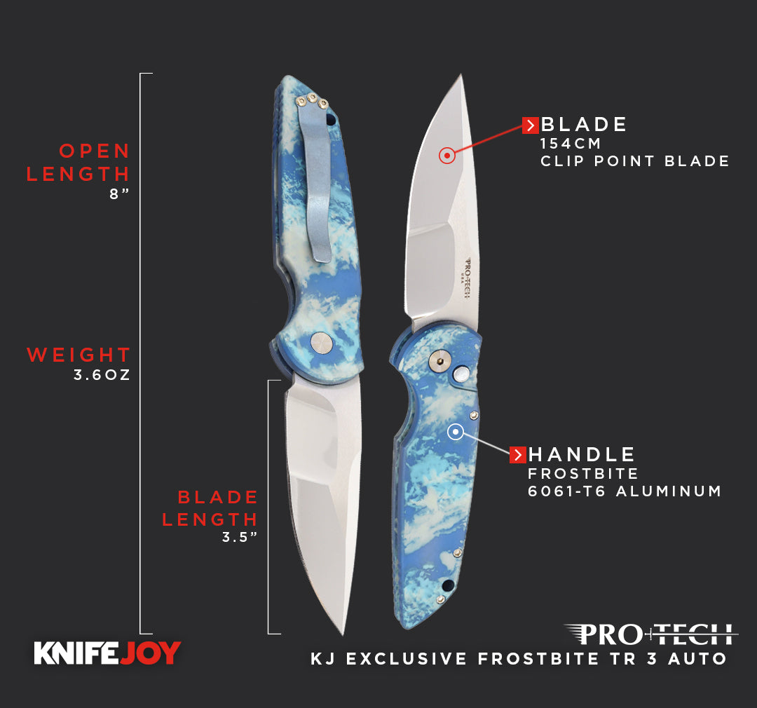 Pro-tech Knives TR 3 Auto KnifeJoy Exclusive 154CM Mike Irie Hand Grou