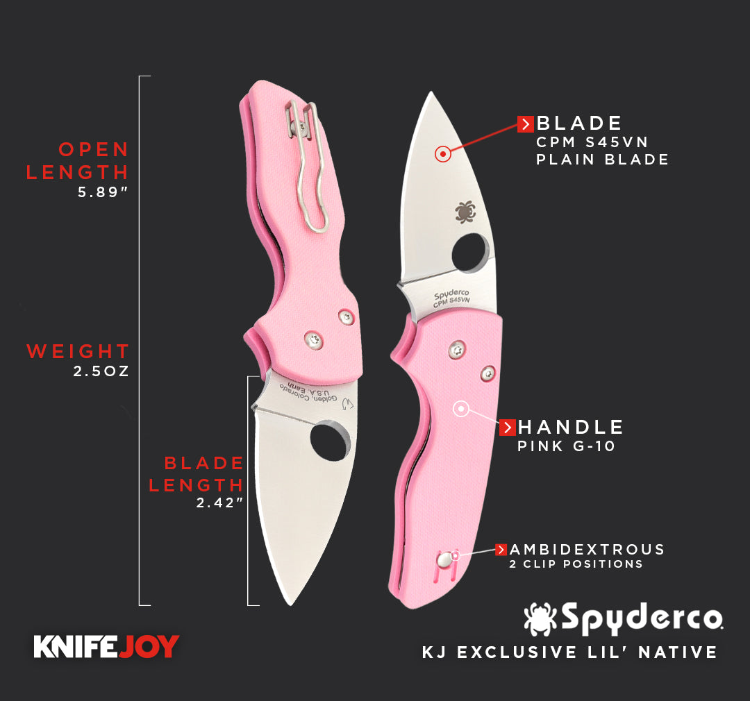 Spyderco C230GPPN Lil' Native Compression Lock Folding Knife KnifeJoy