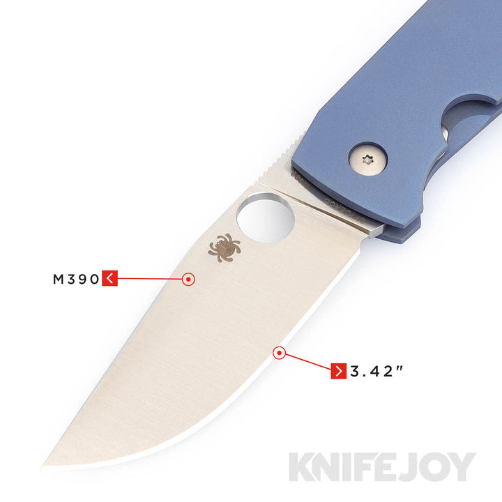 Spyderco C186TIPBL KnifeJoy Exclusive Slysz Bowie Folder M390 with Ano