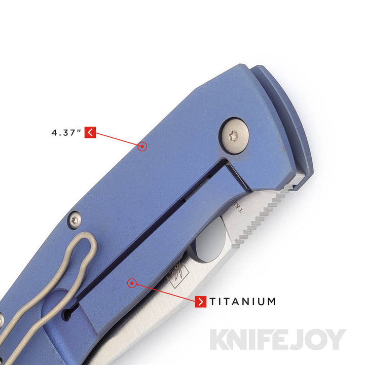 Edge-cクローン　BOOWY Spyderco C186TIPBL KnifeJoy Exclusive Slysz Bowie Folder M390 with Ano