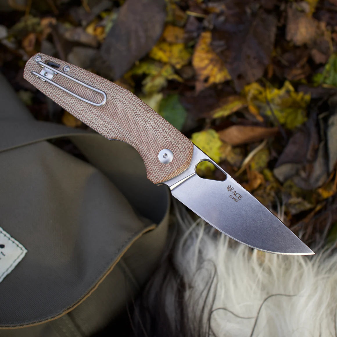 GiantMouse Knives Vox/Anso ACE Nimbus V2 Linerlock Knife Stonewash
