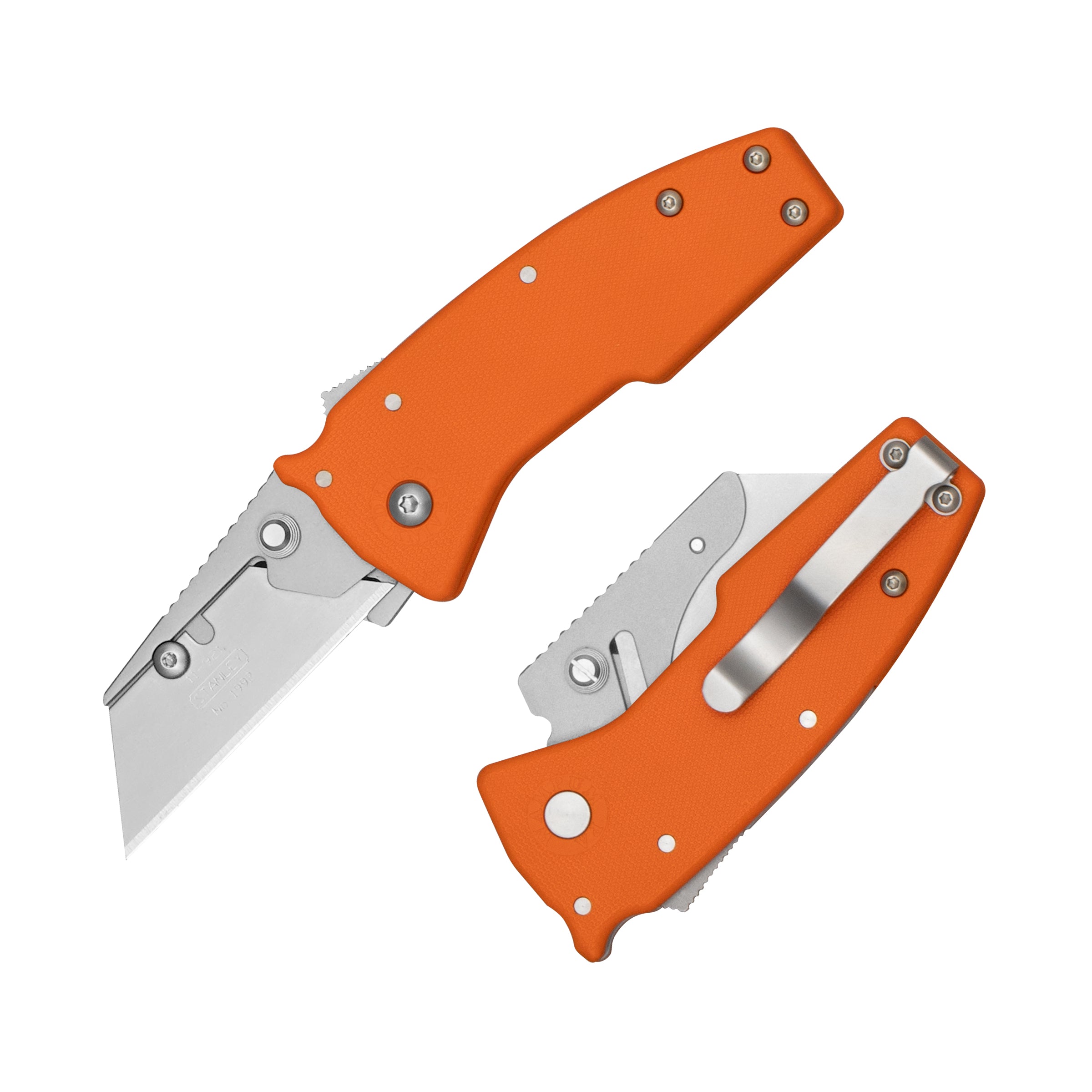 Demko Knives Razor Shark Utility Knife with Orange GRN Handles – KnifeJoy