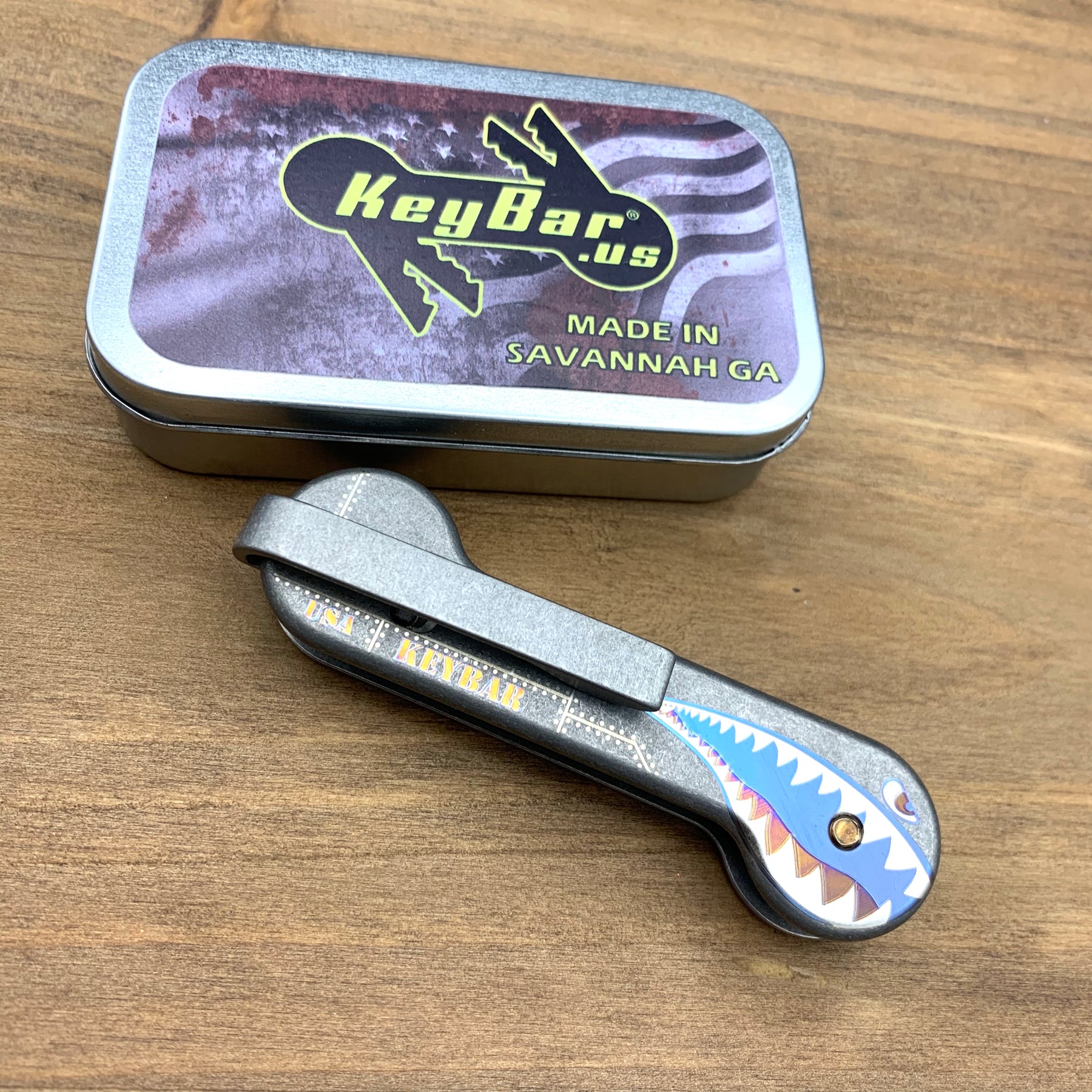 KeyBar Titanium Bomber Custom Laser Design – KnifeJoy
