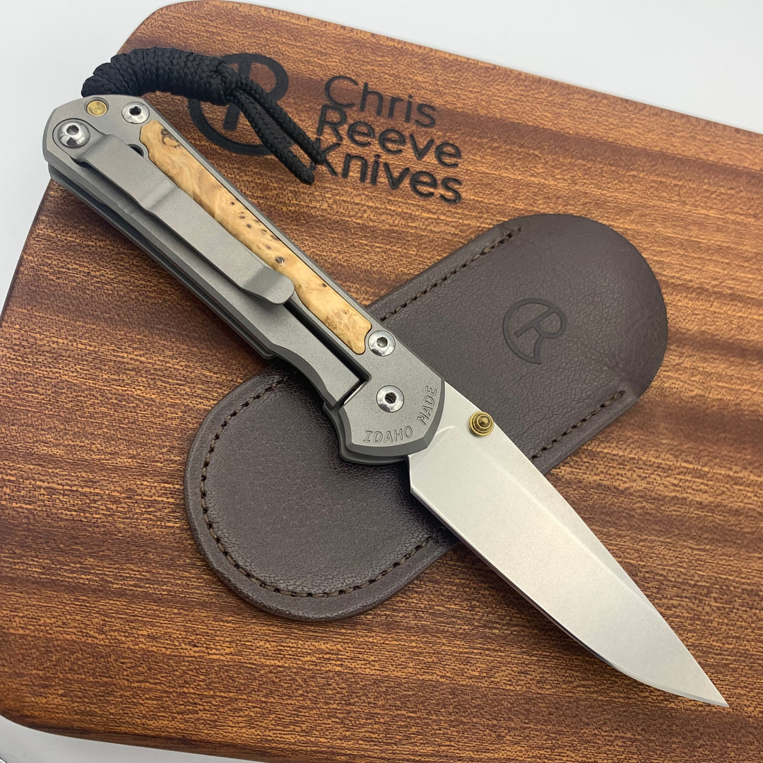 Chris Reeve Knives Small Sebenza 31 Drop Point Box Elder