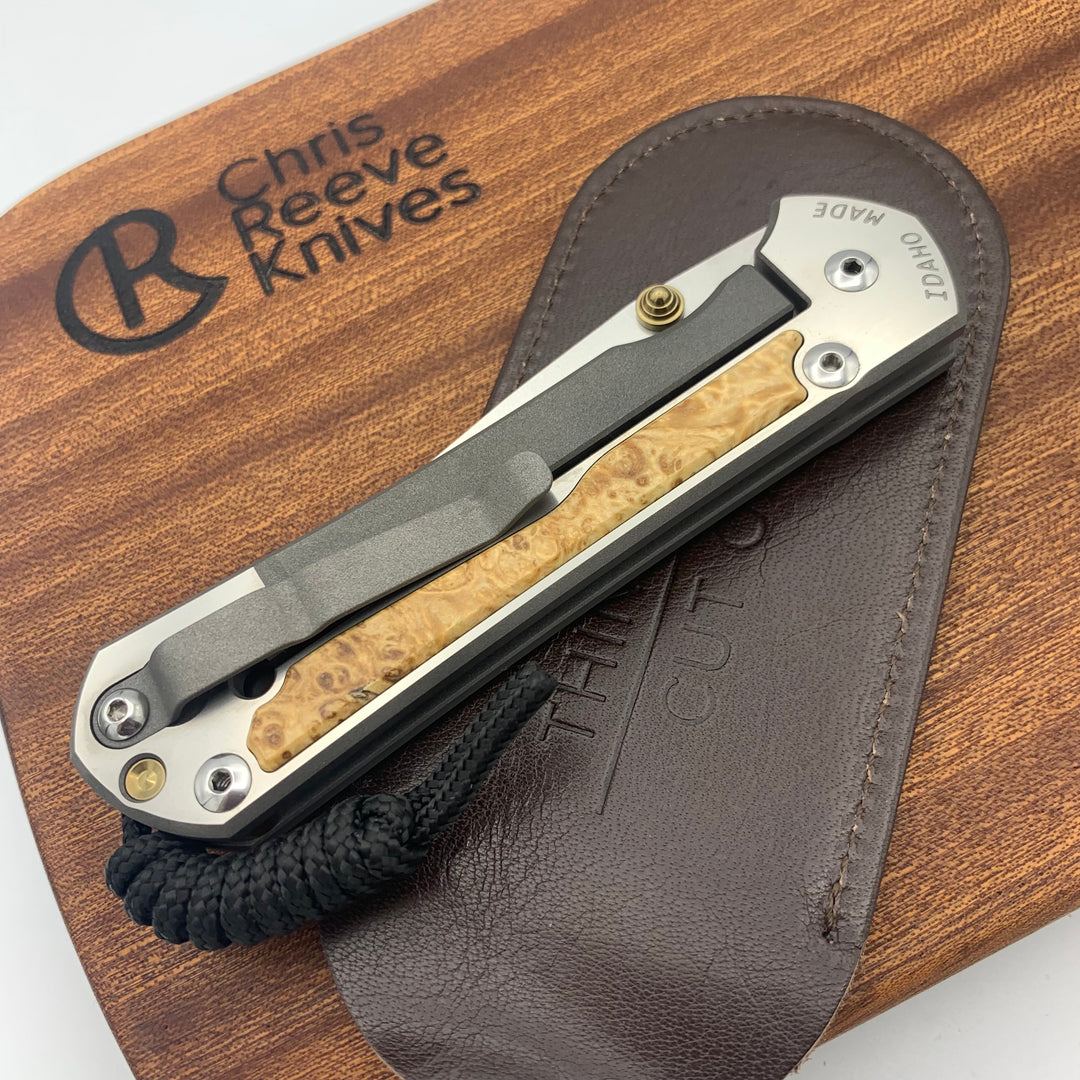 Chris Reeve Knives Large Sebenza 31 LH Drop Point Box Elder