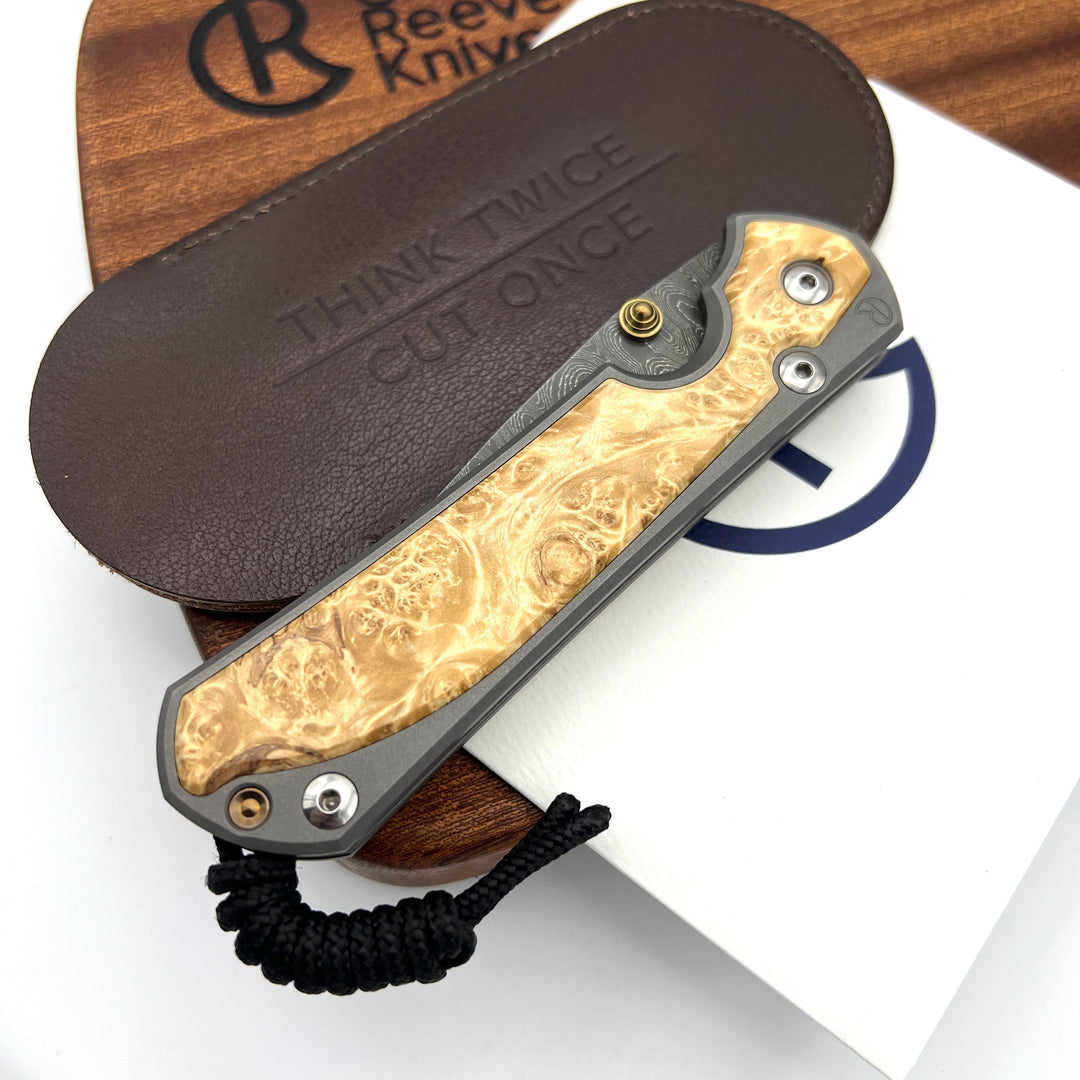 Chris Reeve Knives Large Sebenza 31 Drop Point Box Elder Inlay