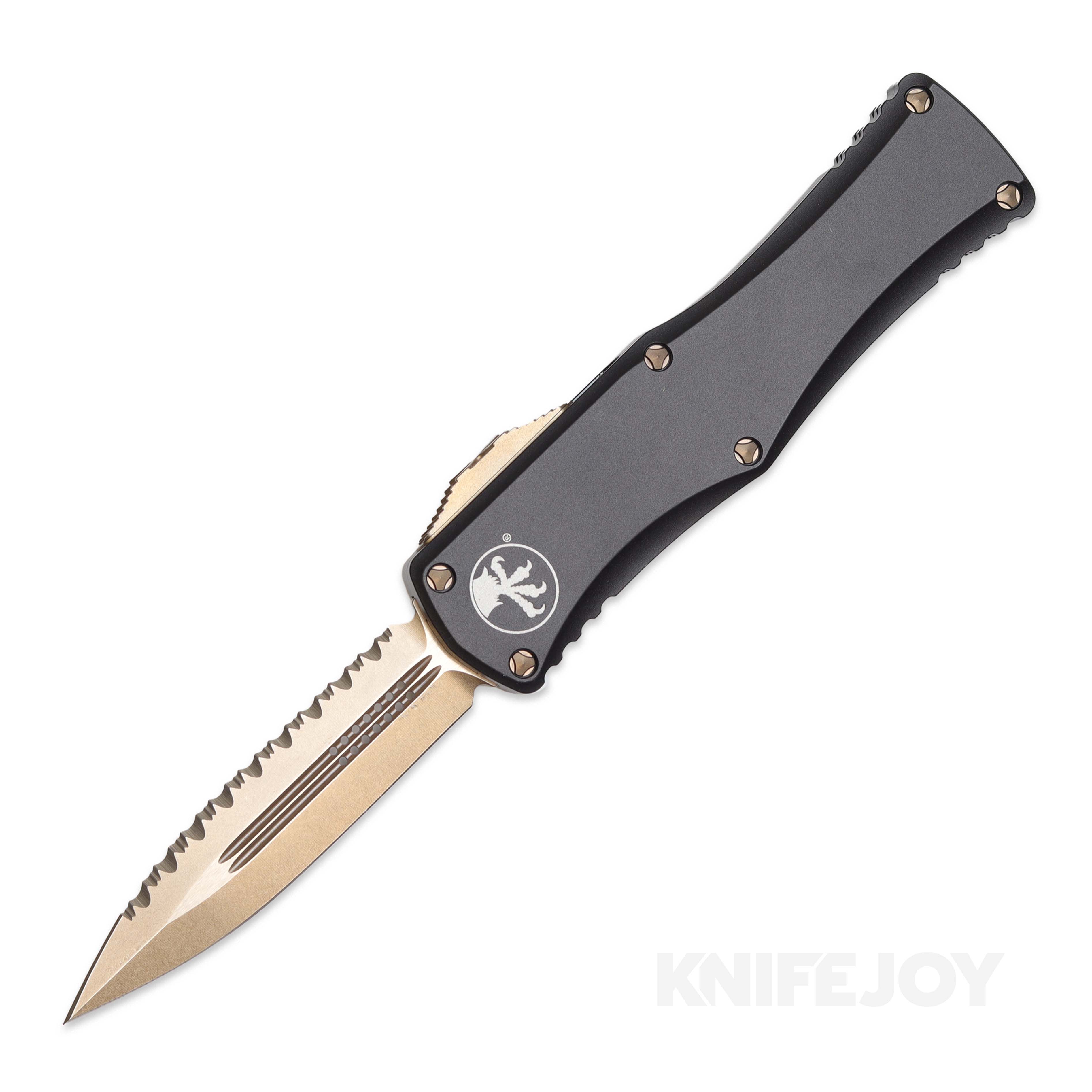 Microtec 702 MICROTECH 702-15 Hera Auto OTF Double Edge Bronze Serrated Blade with ...