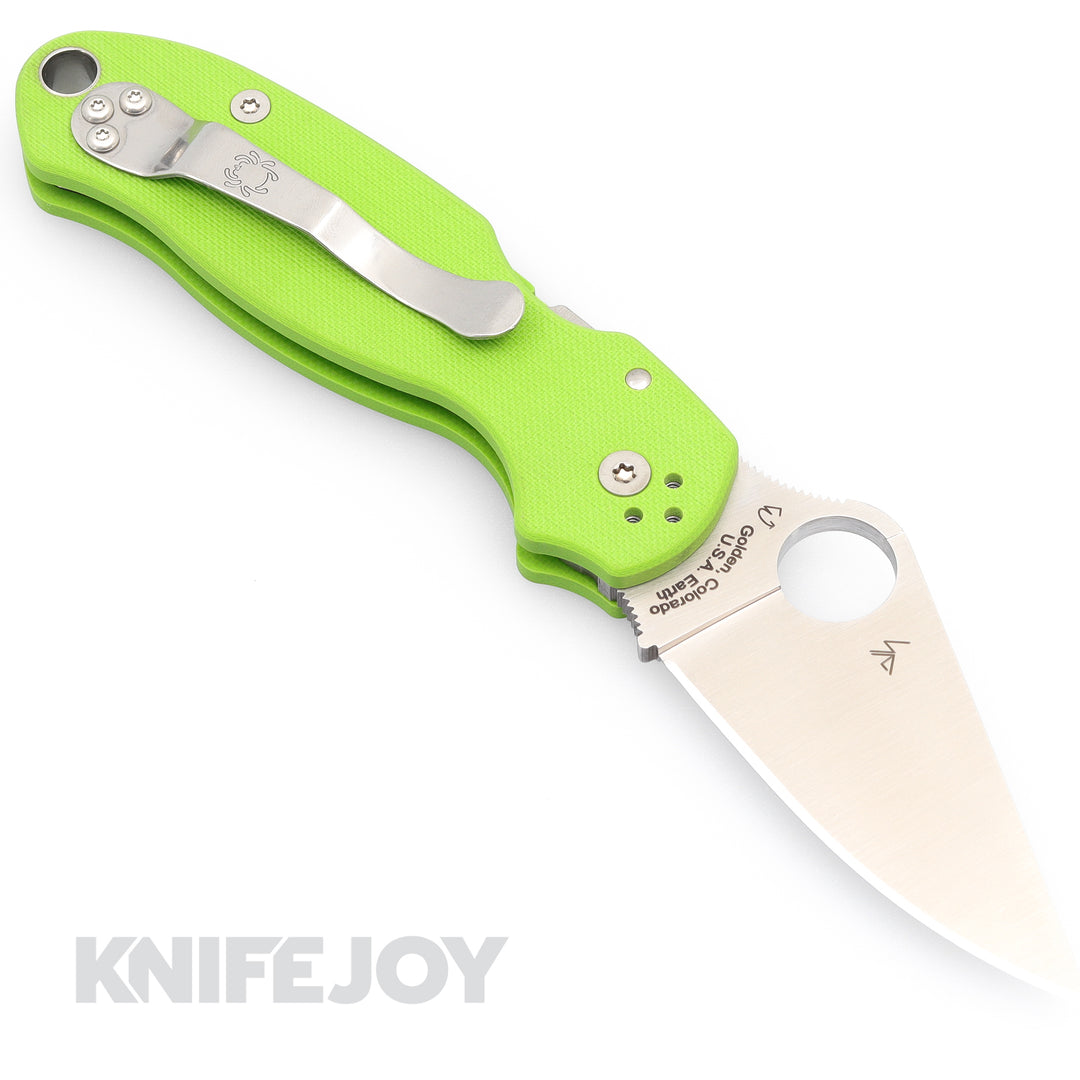 Spyderco (C223GPNGR) Para 3 Neon Green G10 with 20CV PlainEdge