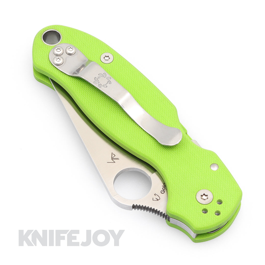 Spyderco (C223GPNGR) Para 3 Neon Green G10 with 20CV PlainEdge