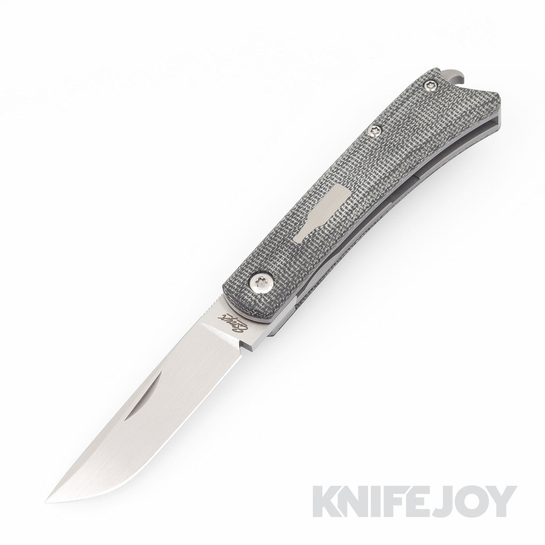 Esnyx Silver Line Beer Buster Jr. Front Flipper M390 Hand Rubbed