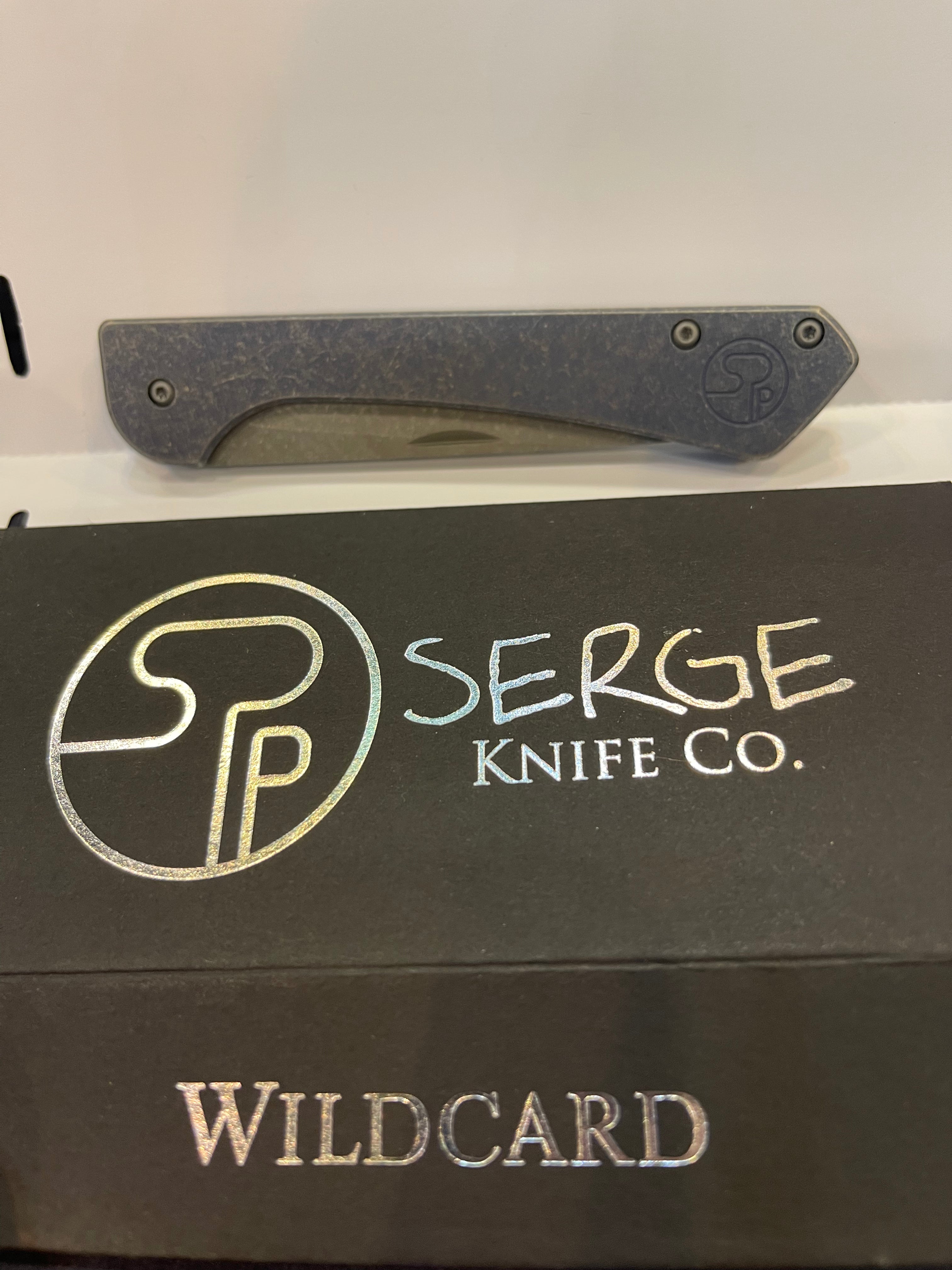 Serge Knives Production Wildcard Bohler M390 Blade with Blue Titanium KnifeJoy
