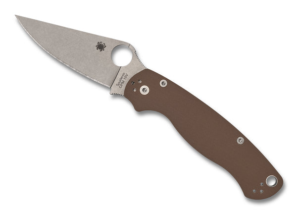 トンクリ☆パパラ2☆ブラウン Spyderco C81GPBN15V2 Paramilitary 2 Sprint Run Plain Satin CPM 15V