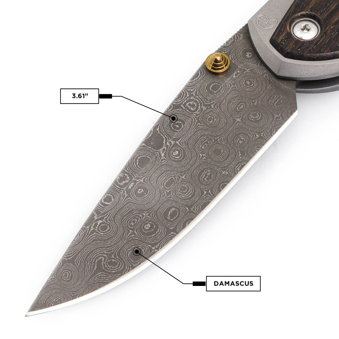 Chris Reeve Knives Large Sebenza 31 Raindrop Damascus Drop Point
