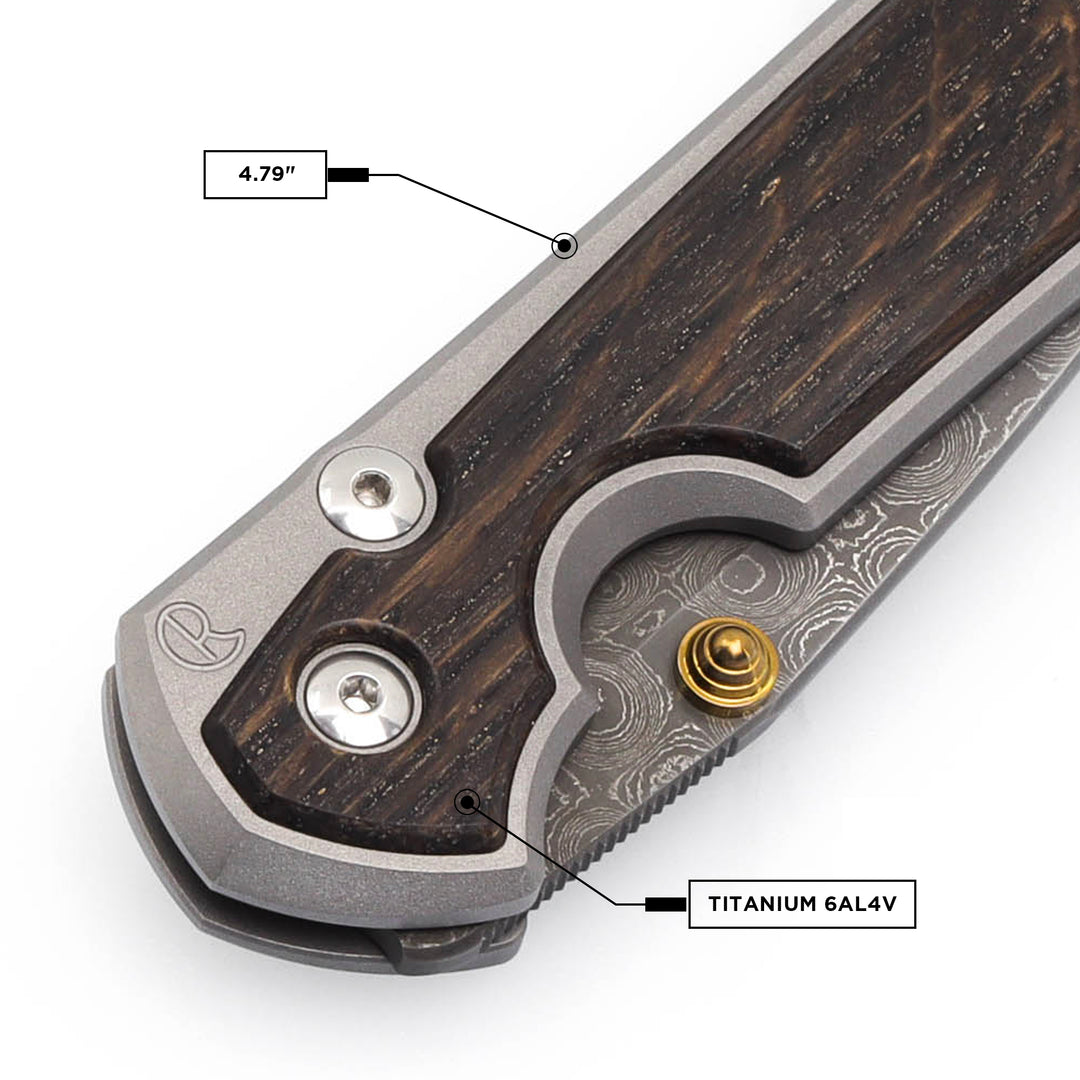 Chris Reeve Knives Large Sebenza 31 Raindrop Damascus Drop Point