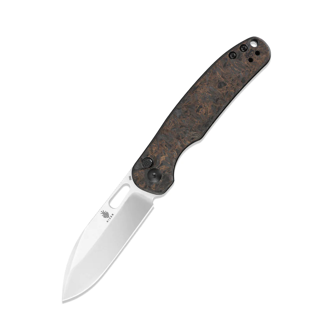 Kizer HIC-CUP Ki3606A1 Button Lock Knife S35VN Stonewash Blade