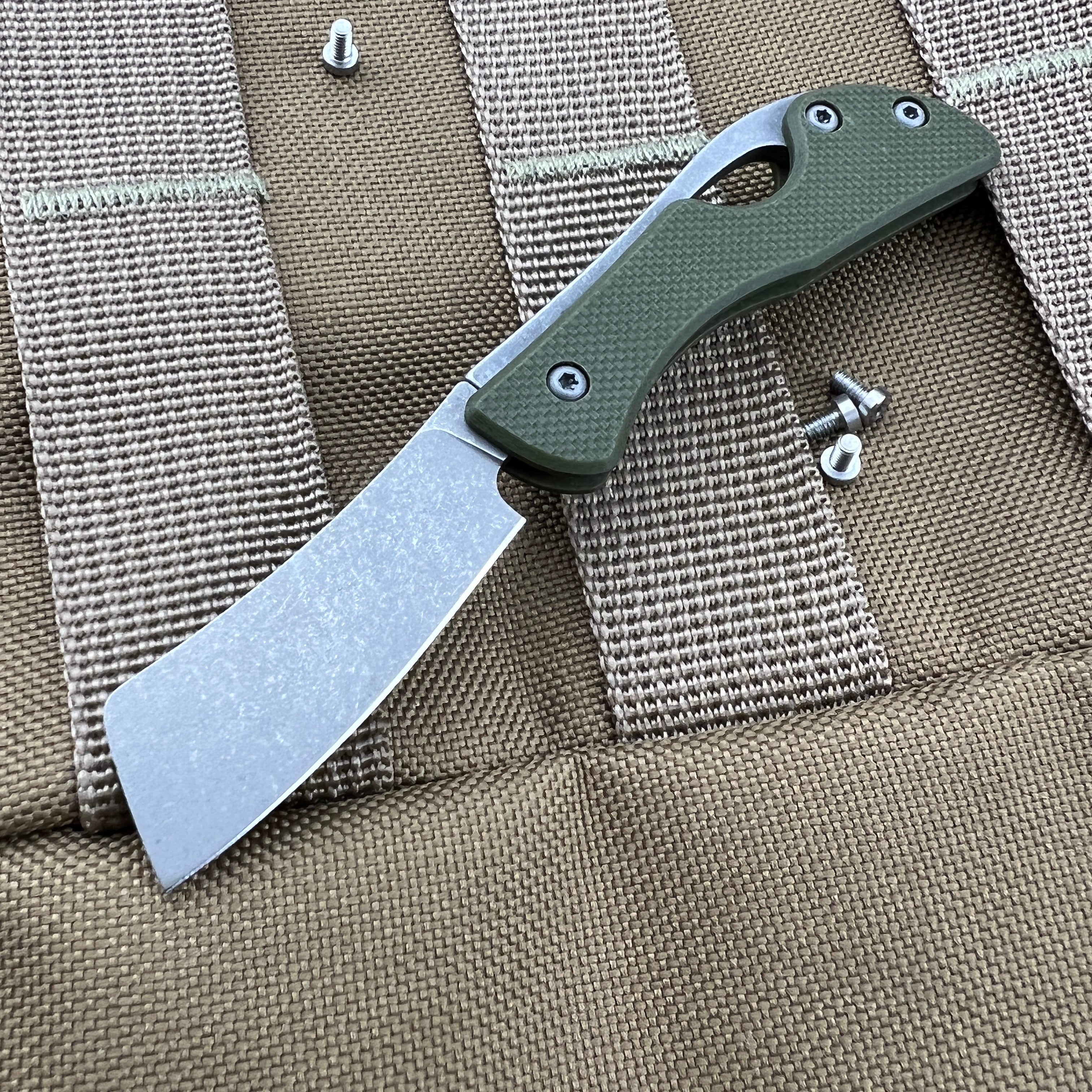 Serge Knives Production "Green" Leaf SlipJoint Bohler M390 Blade with KnifeJoy