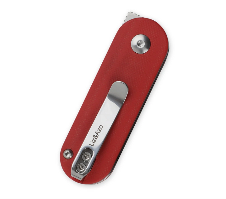 Kizer Ki2583A2 Mini Bay Satin Blade with White/Red G10 SlipJoint