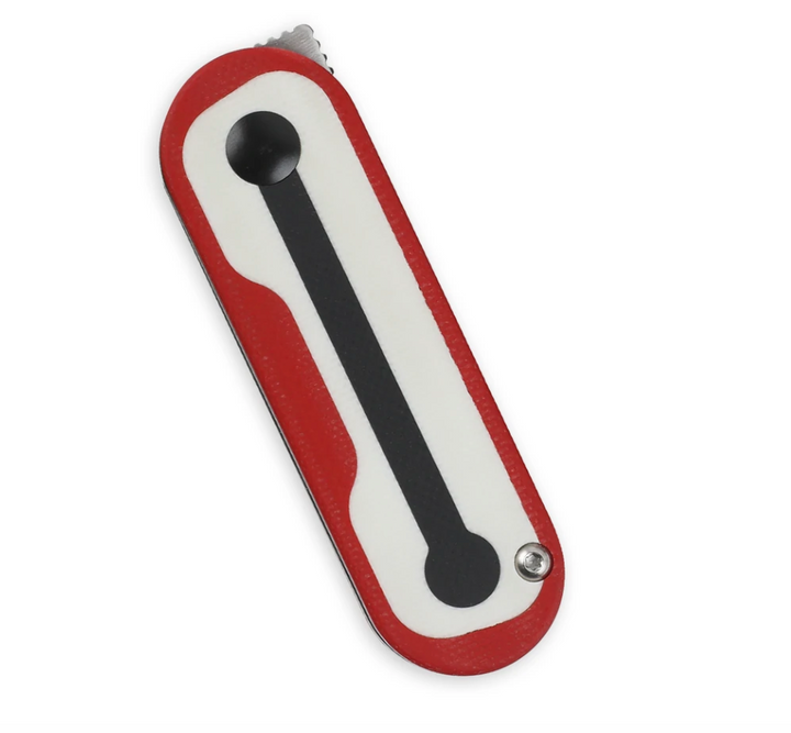 Kizer Ki2583A2 Mini Bay Satin Blade with White/Red G10 SlipJoint