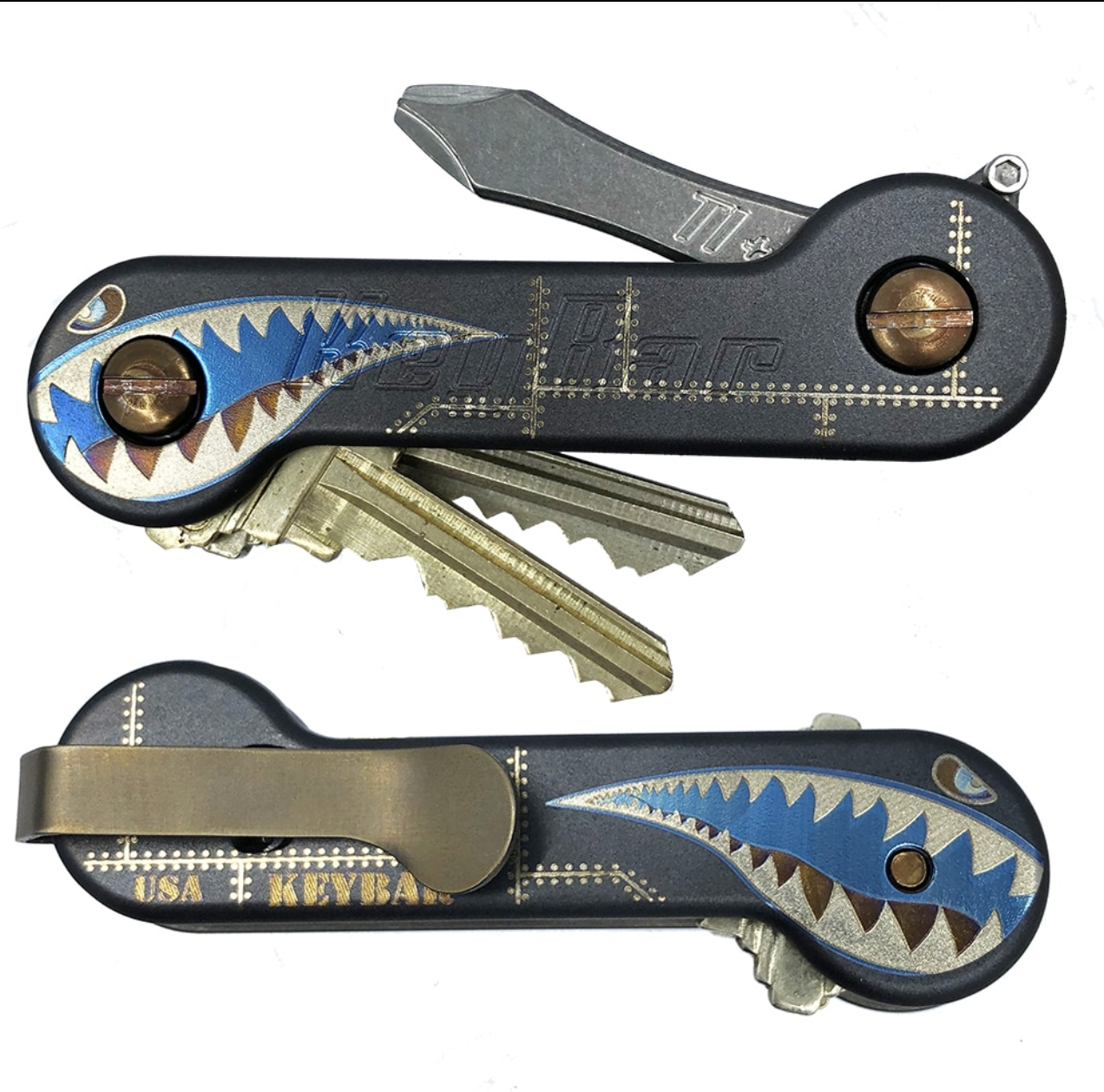 KeyBar KBR248 Titanium Stealth Bomber Midnight KeyBar Tool – KnifeJoy