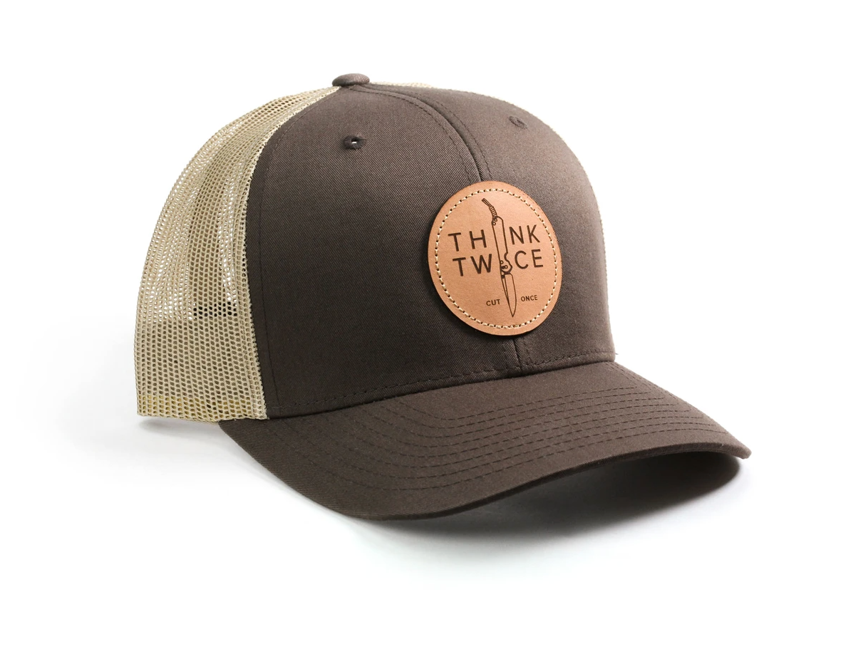 Chris Reeve CRK Favorite Trucker Think Twice Cut Once Brown Hat (OSFA ...