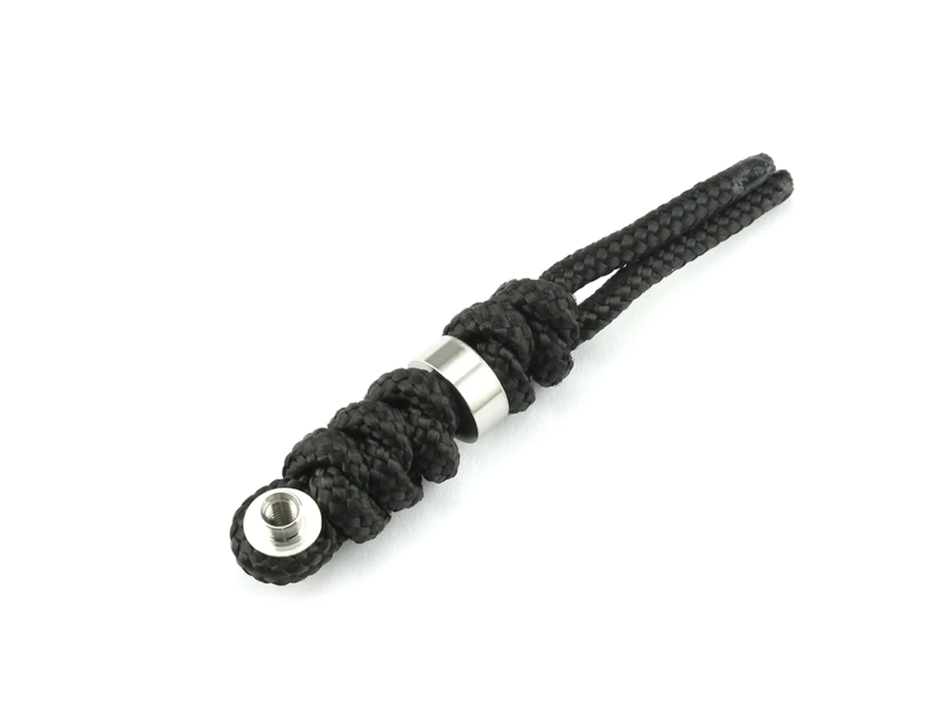 Chris Reeve SIN7003 SIN Small Inkosi Lanyard Black Knotted with Silve