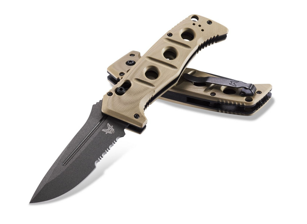 Benchmade 2750SGY-3 Adamas Automatic Knife Desert Tan G-10 (3.8" Gray –  KnifeJoy
