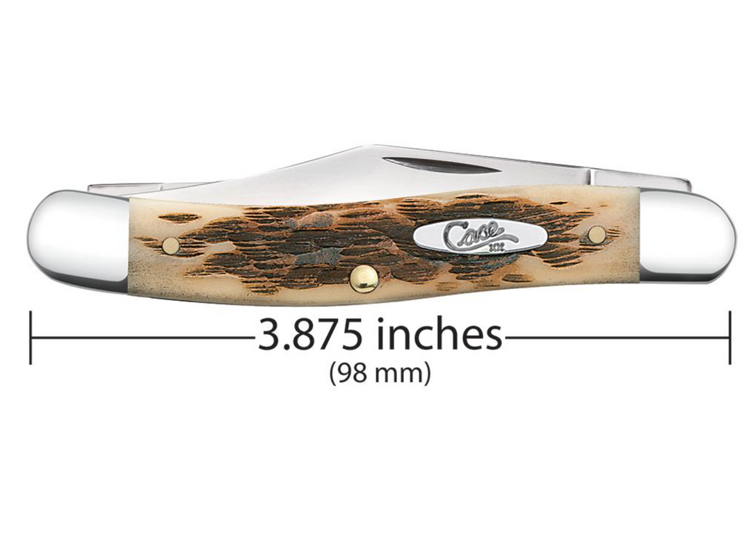Case Amber Bone Peach Seed Jig Stockman Pocket Knife (00128
