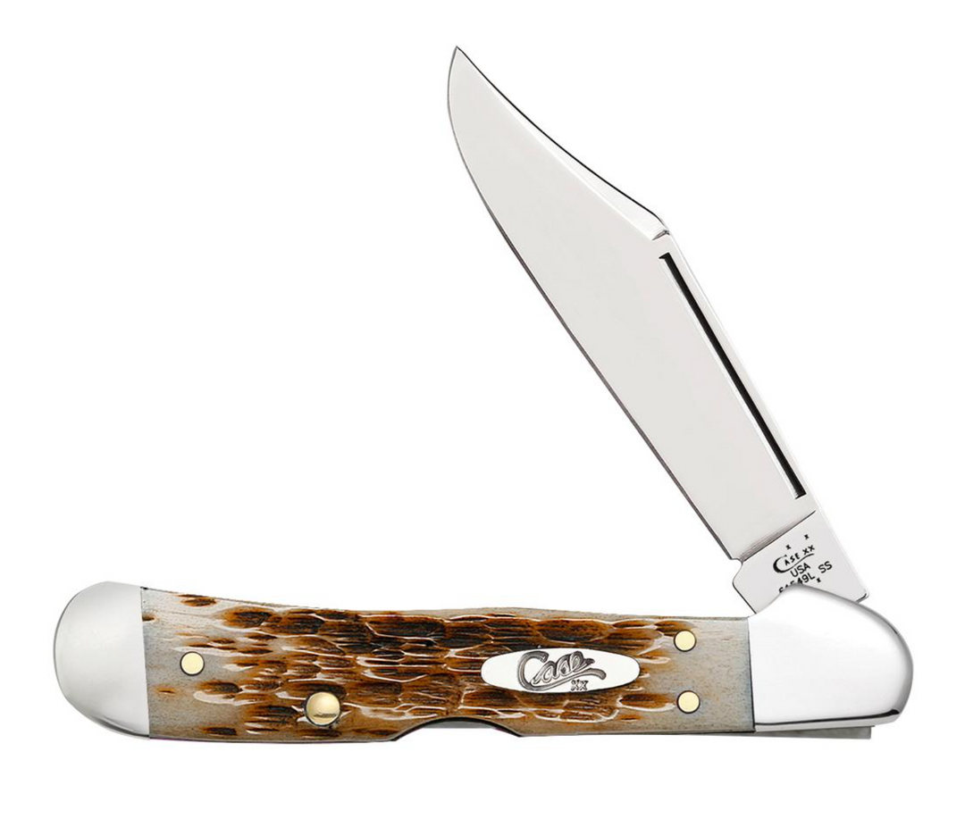 ki-no purveyors 別注　Shade Amber キーノ Case Amber Bone Peach Seed Jig Mini CopperLock® Pocket Knife