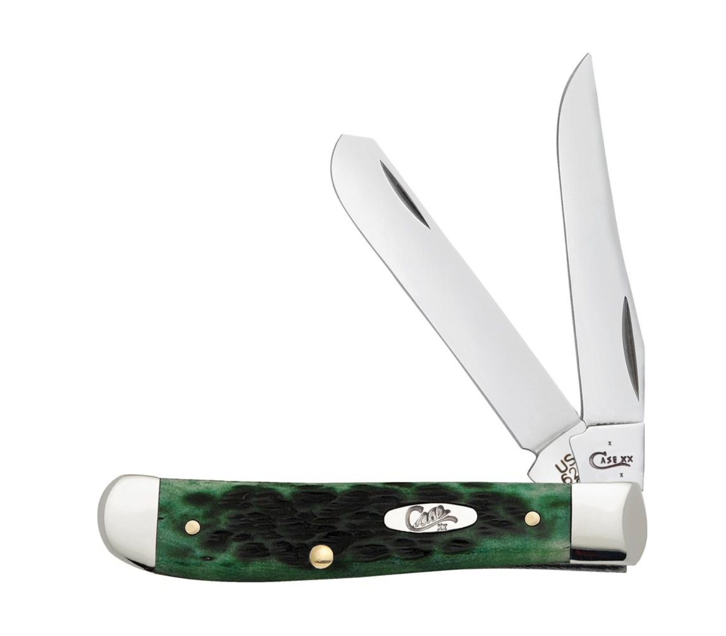 Case Pocket Worn® Bermuda Green Bone Peach Seed Jig Mini Trapper