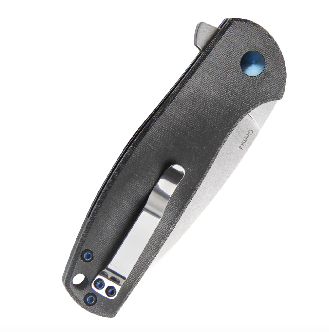 Kizer Gemini V3471N3 Stonewash with Black Micarta Knife – KnifeJoy